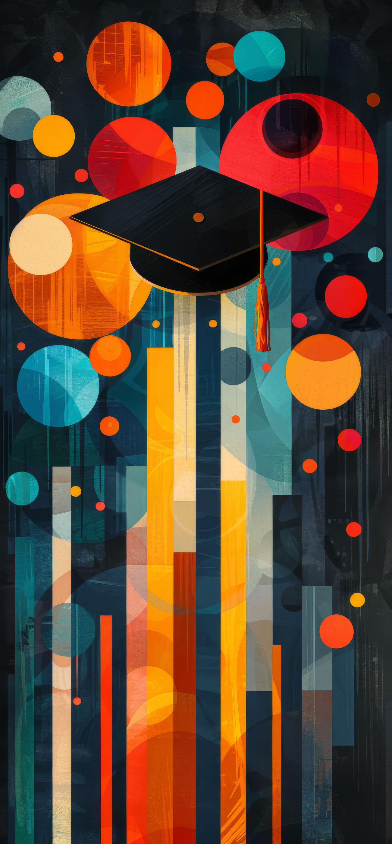 Preview for Graduation-cap-abstract-art-graduation-phone-background-c2de8
