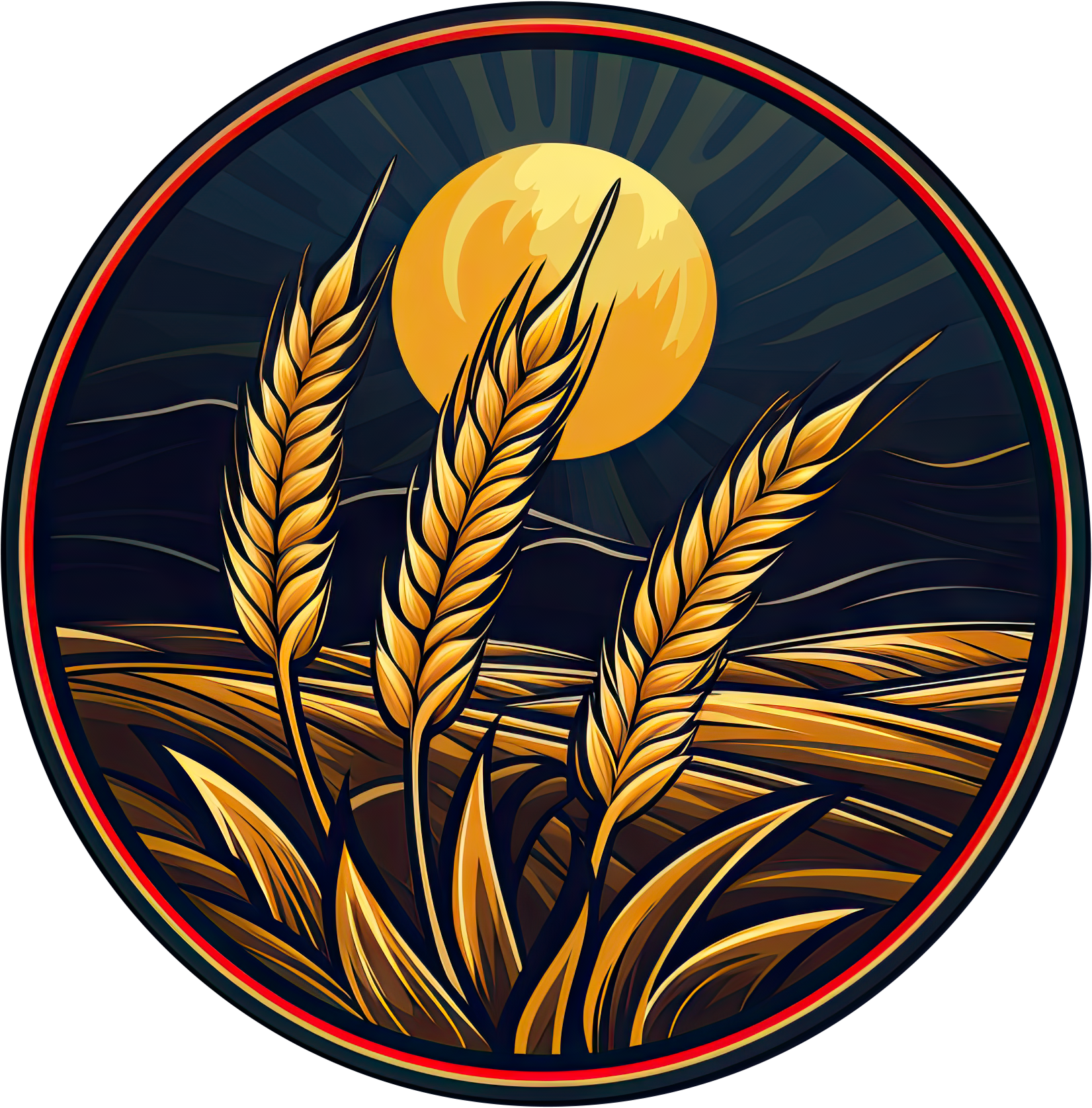 Preview for Golden-wheat-field-sunset-logo-flower-sticker-077fe