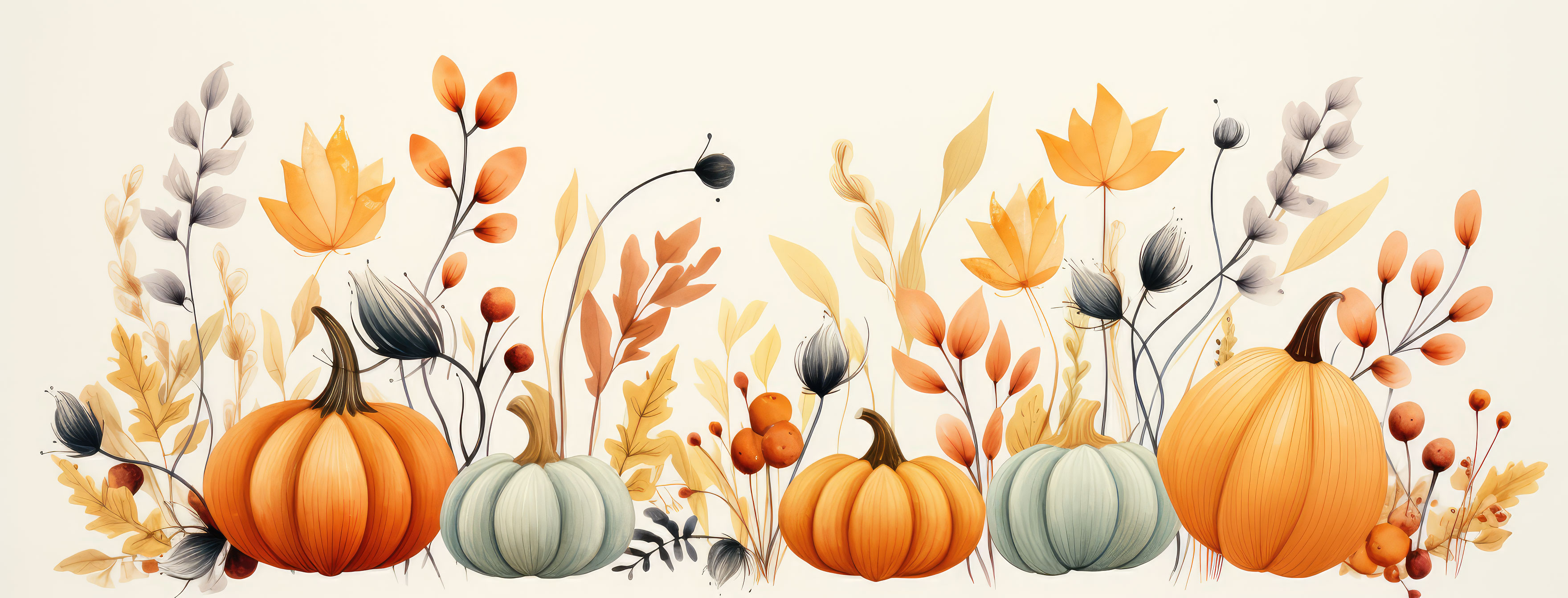 Preview for Autumn-pumpkins-foliage-halloween-cover-background-7eabf