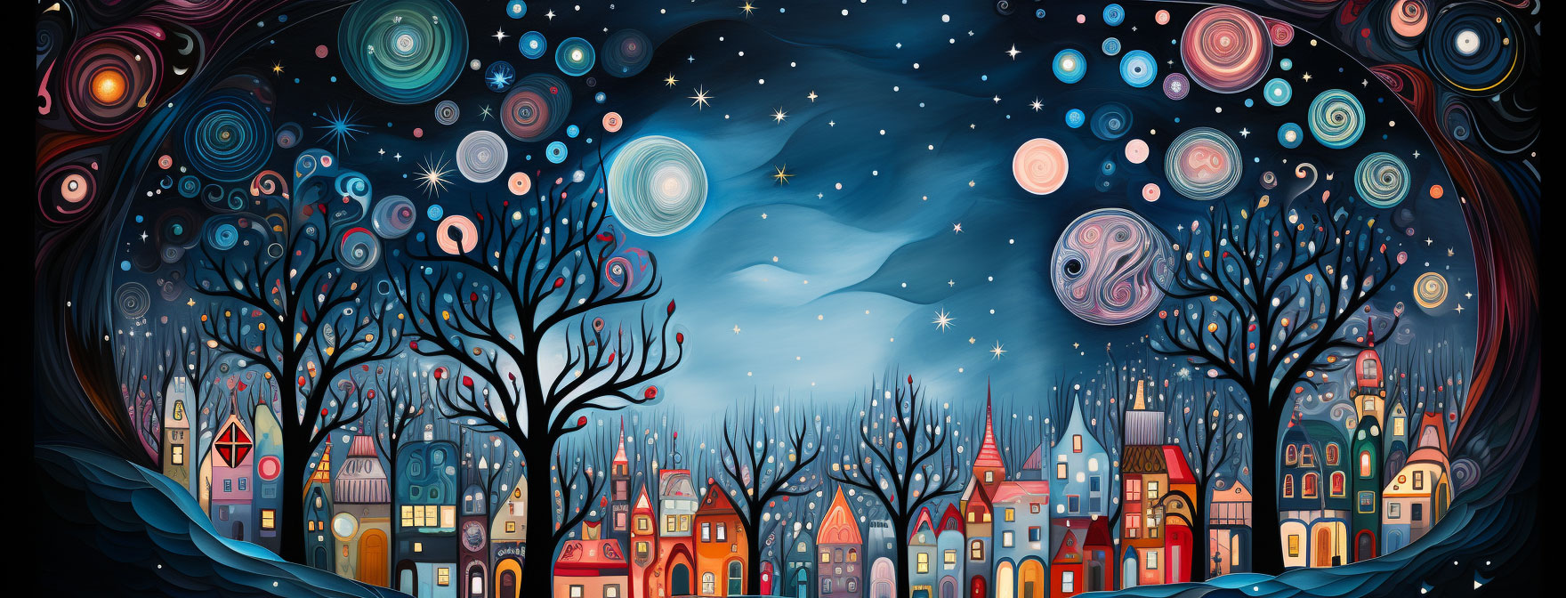 Preview for Whimsical-nighttime-cityscape-art-christmas-cover-background-91c97