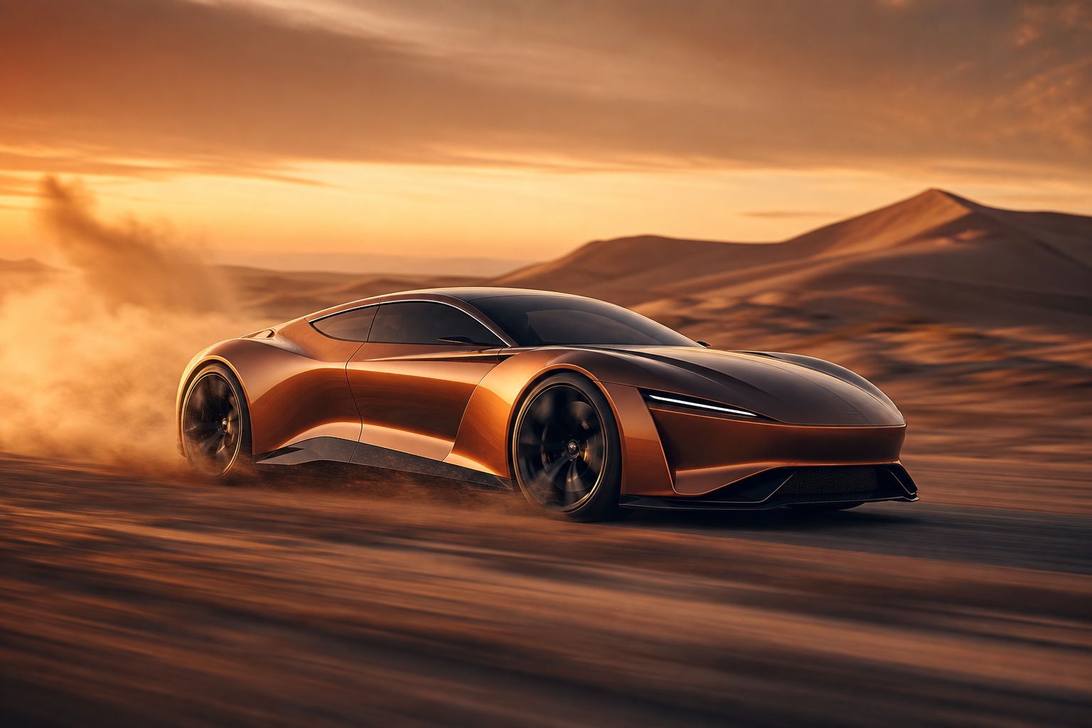 Preview for Futuristic Concept Car Desert Background