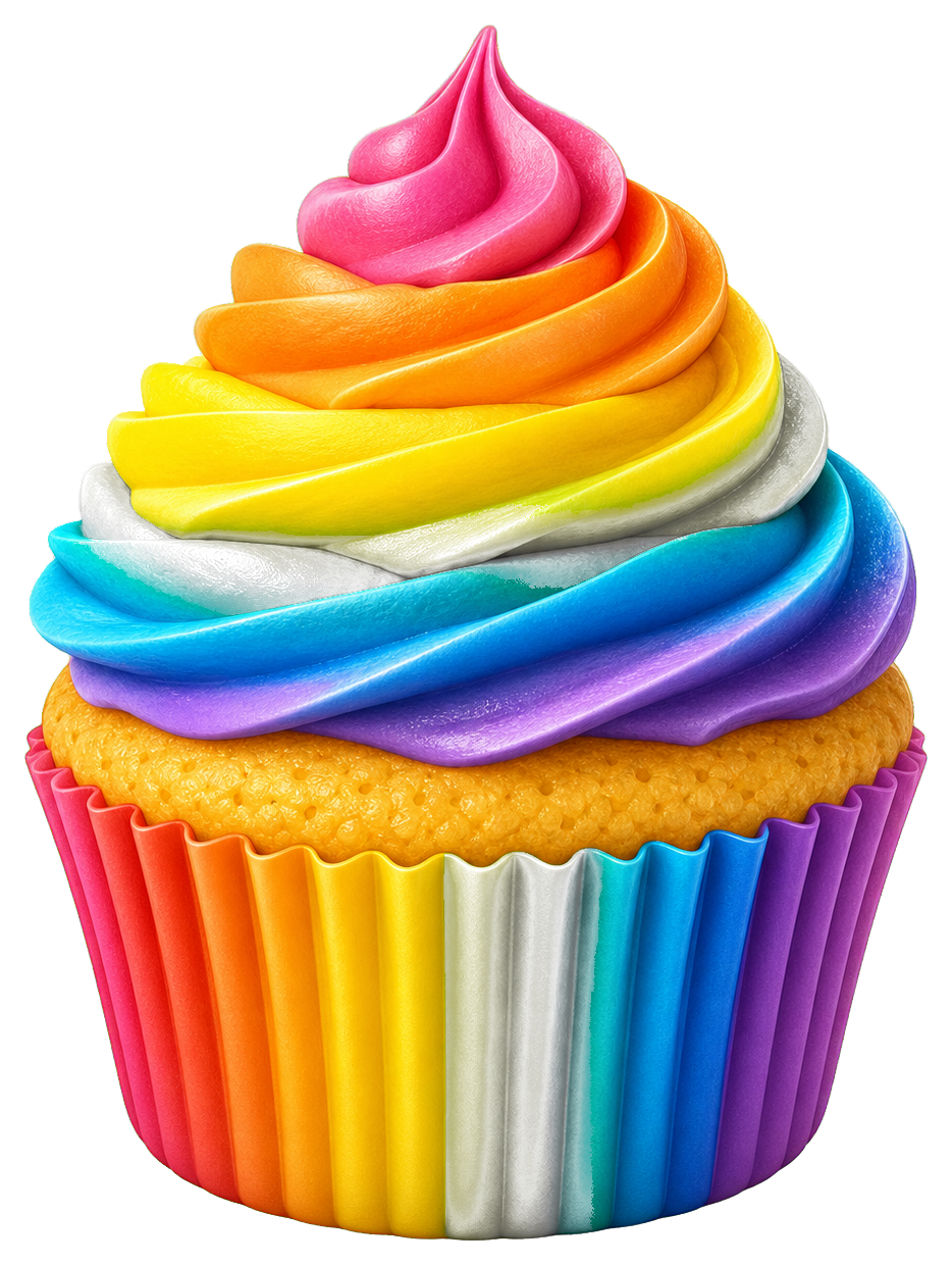 Preview for Rainbow Cupcake Sticker Graphic