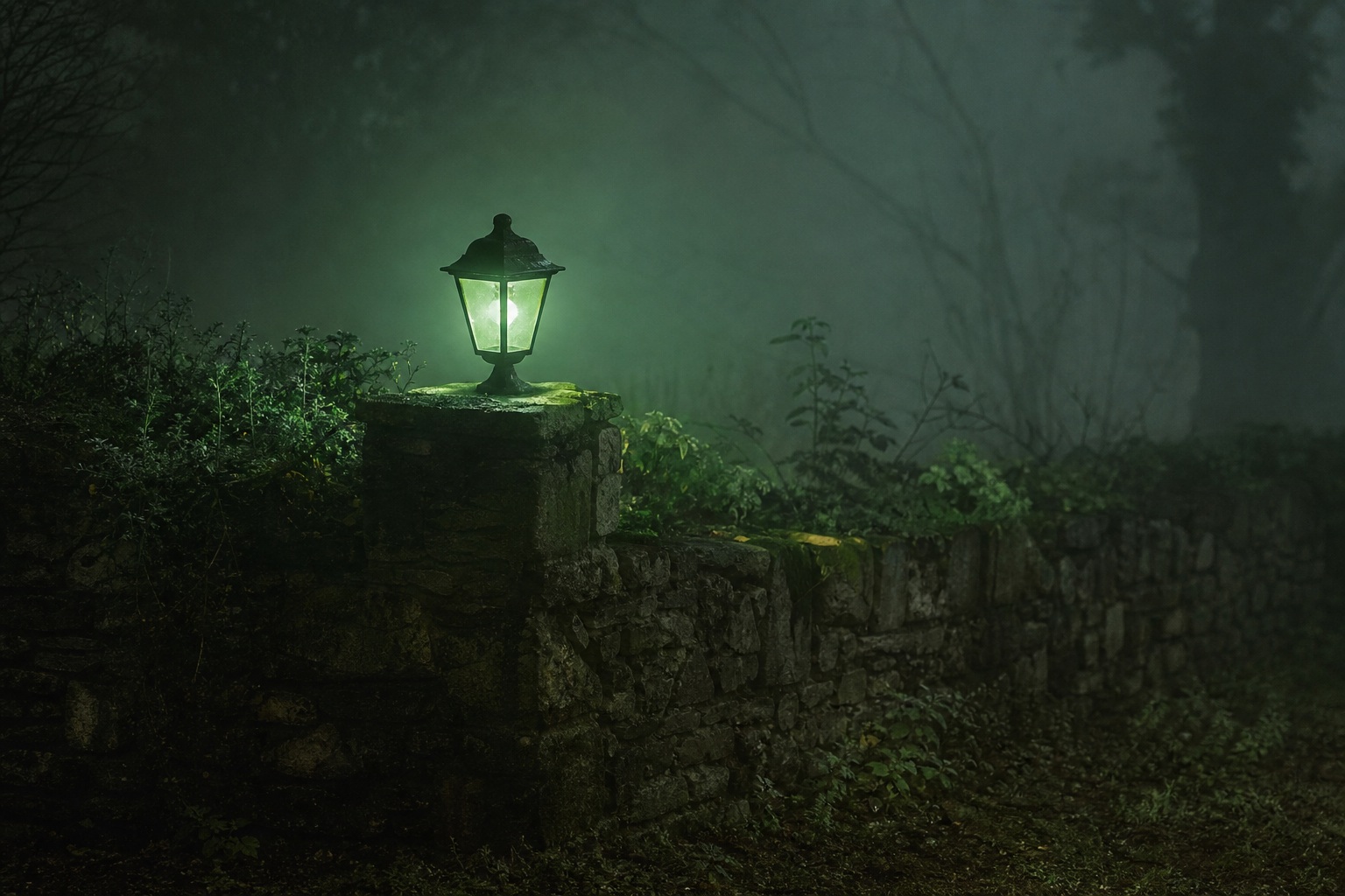 Preview for Foggy Stone Garden Night Background