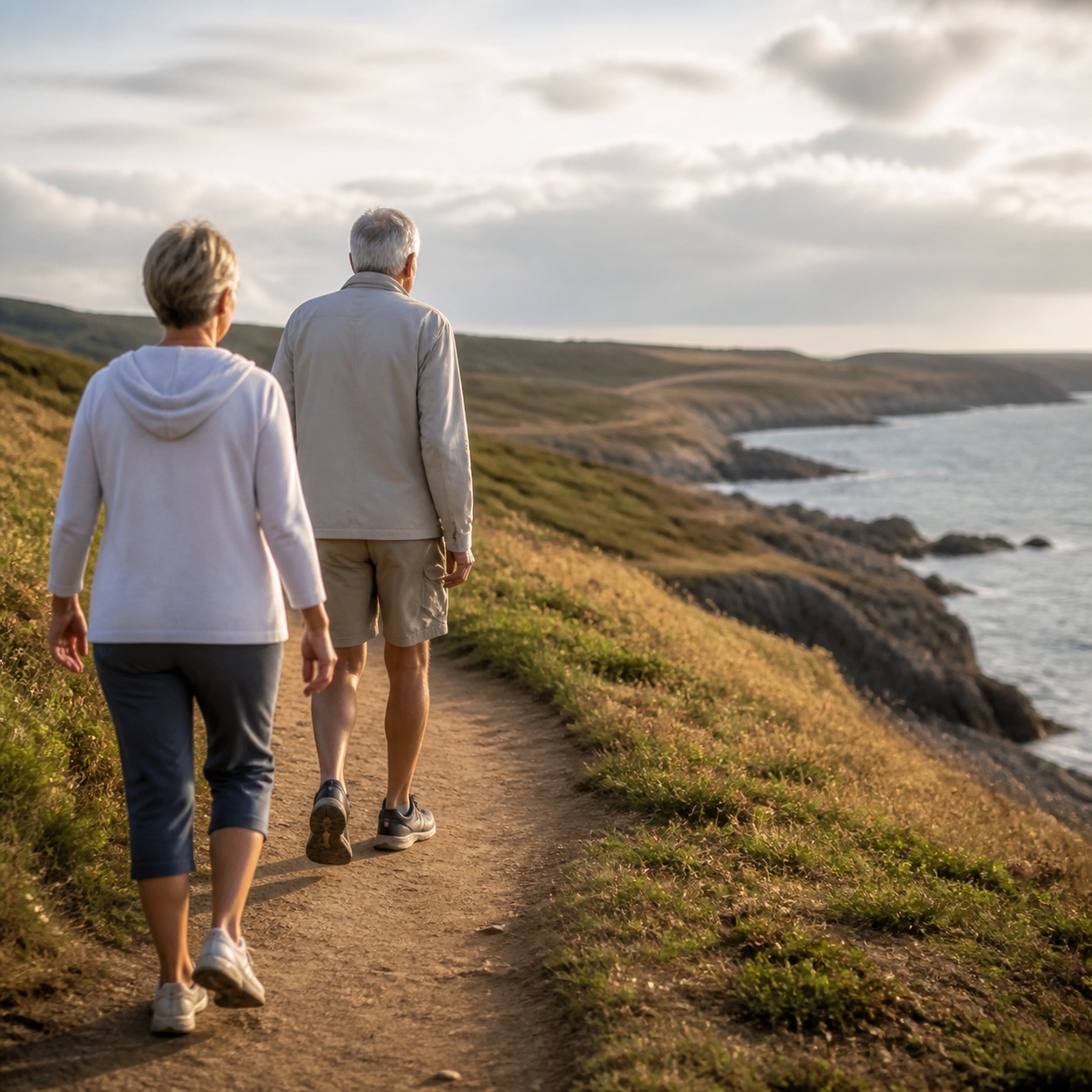Preview for Coastal Walking Couple Stock Background