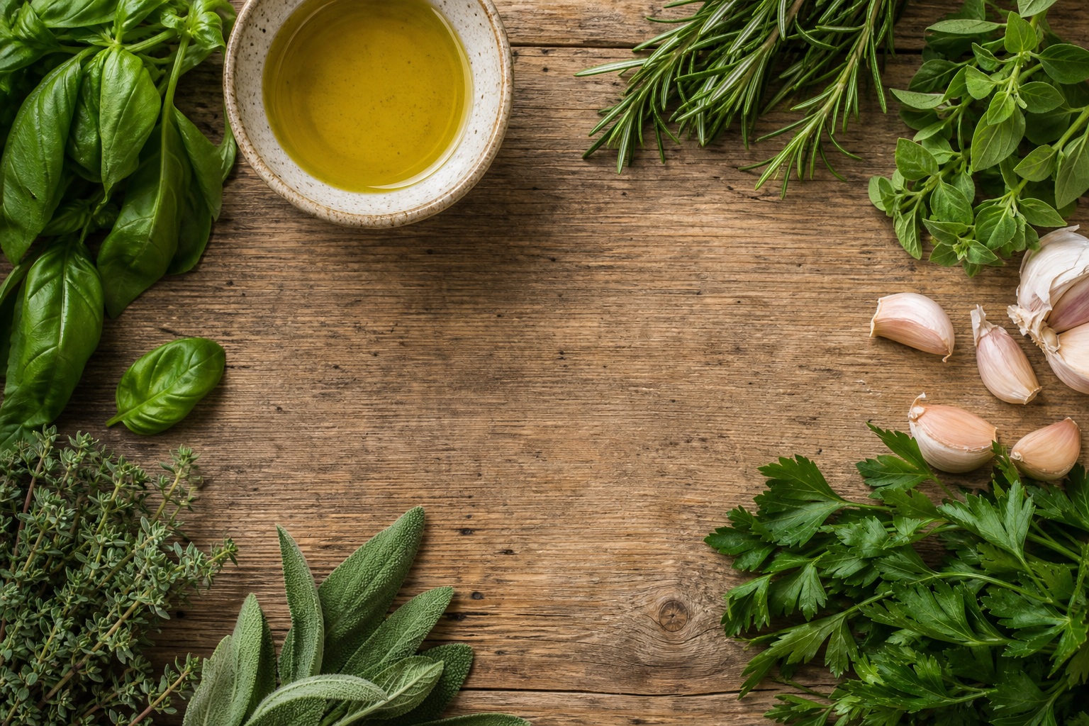 Preview for Fresh Herb Prep Board Stock Background