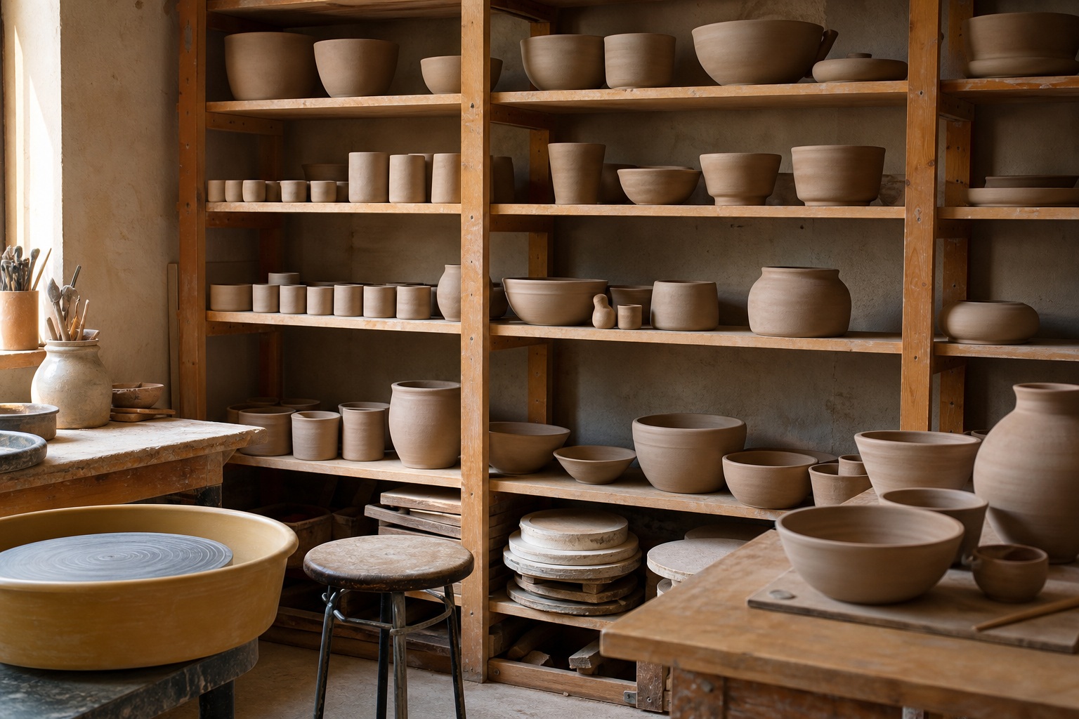 Preview for Warm Side Light Pottery Studio Background