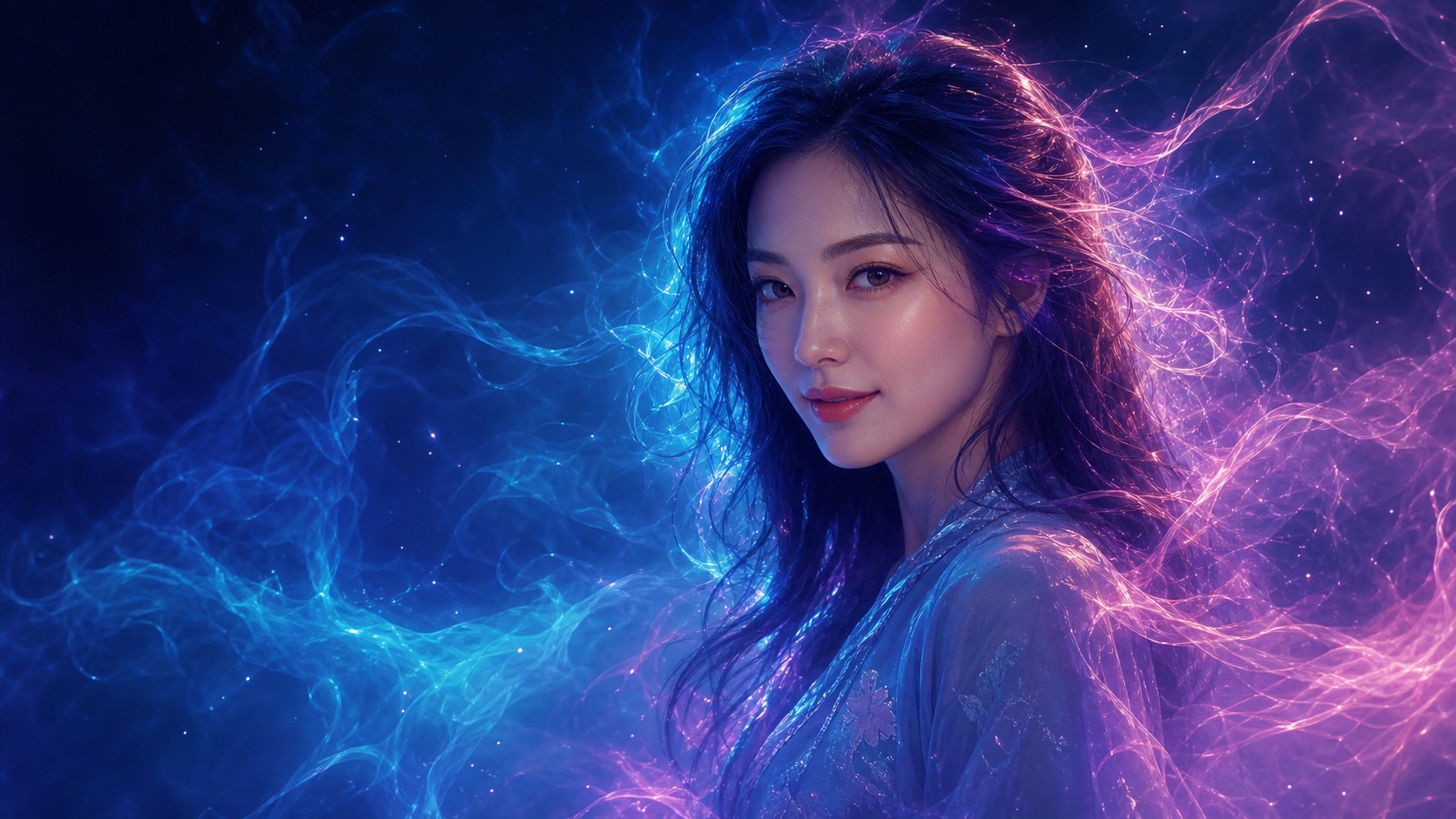 Preview for Neon Fantasy Portrait Stock Background