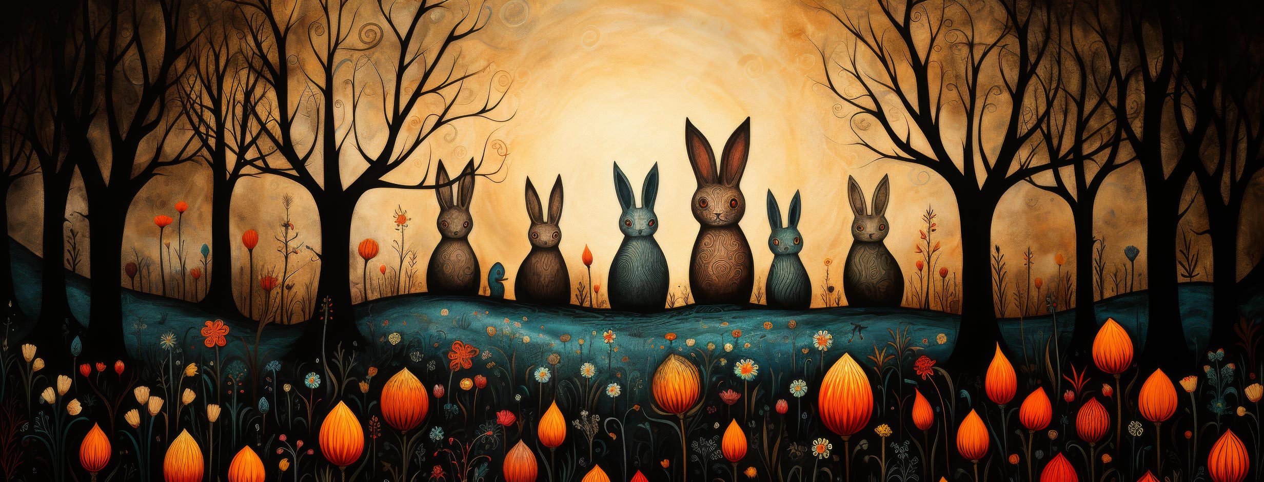 Preview for Autumn-rabbits-scene-easter-facebook-background-e3f6c