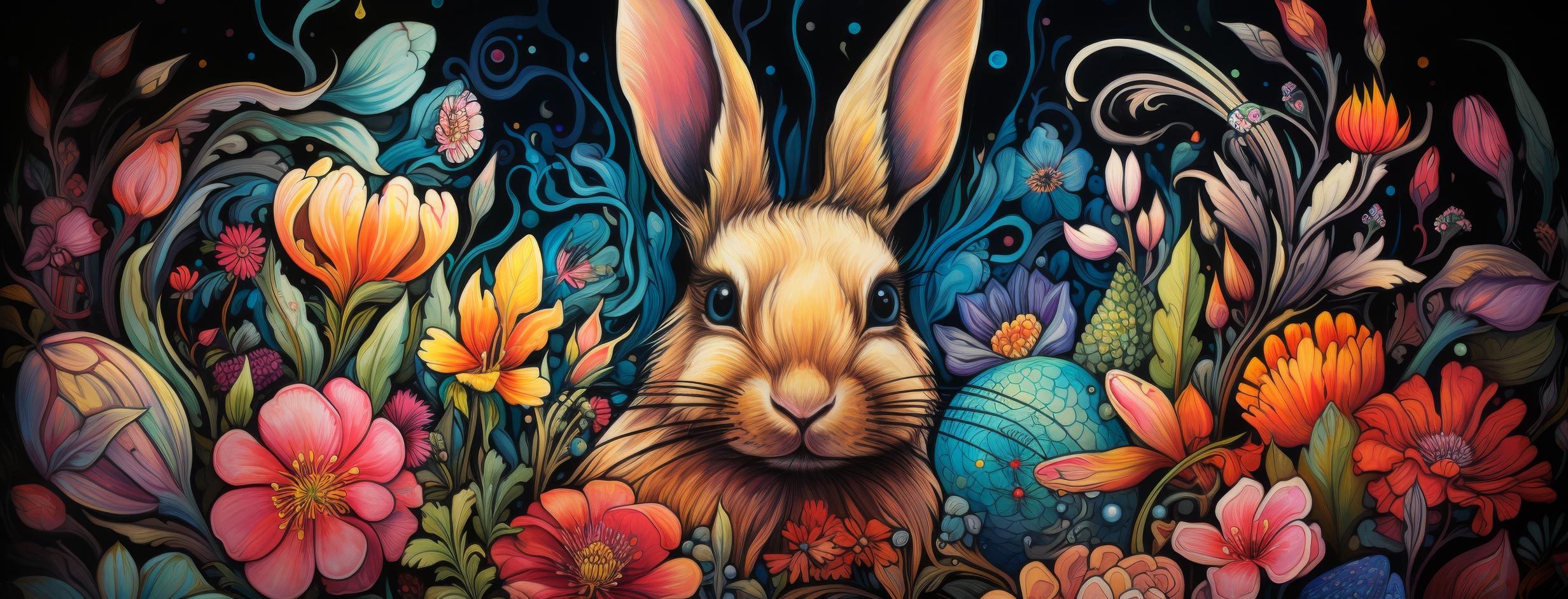 Preview for Easter-bunny-colorful-illustration-easter-facebook-background-f426d