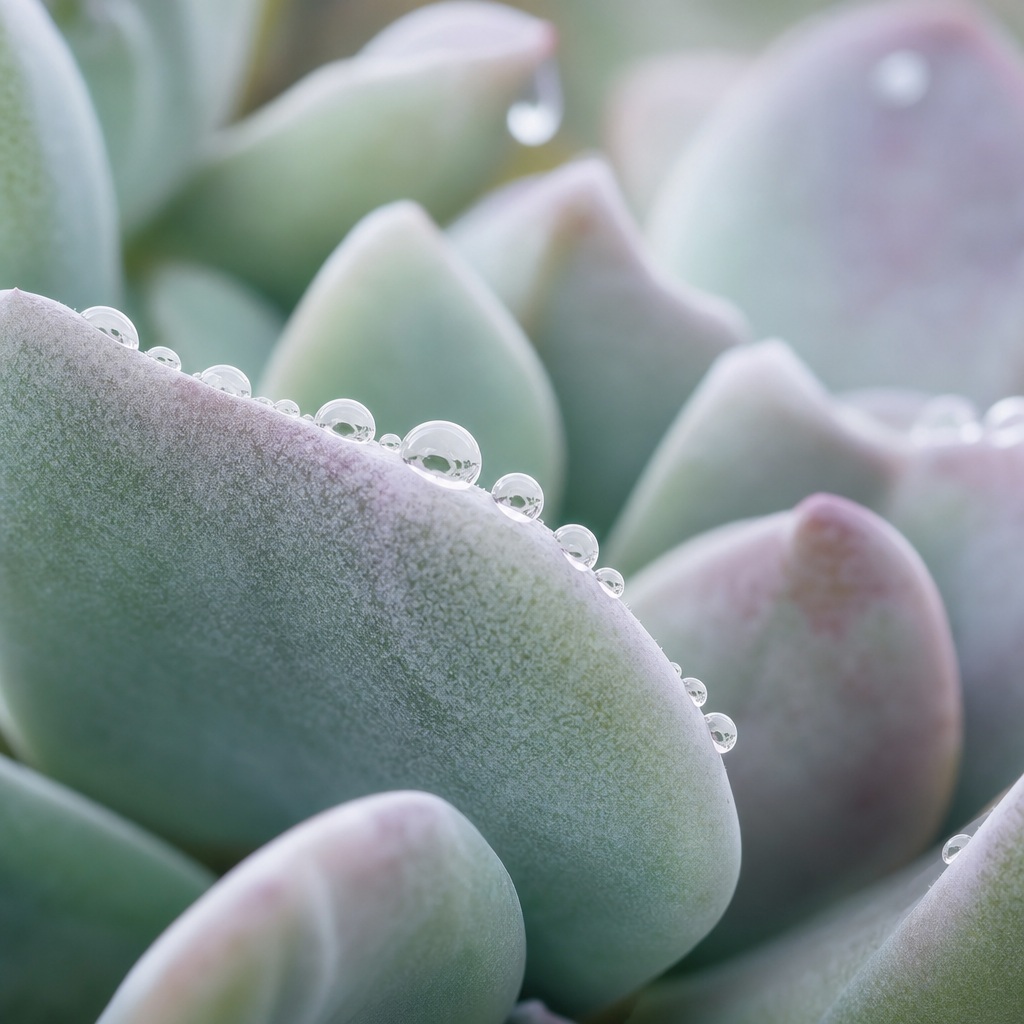Preview for Pastel Succulent Dew Stock Background