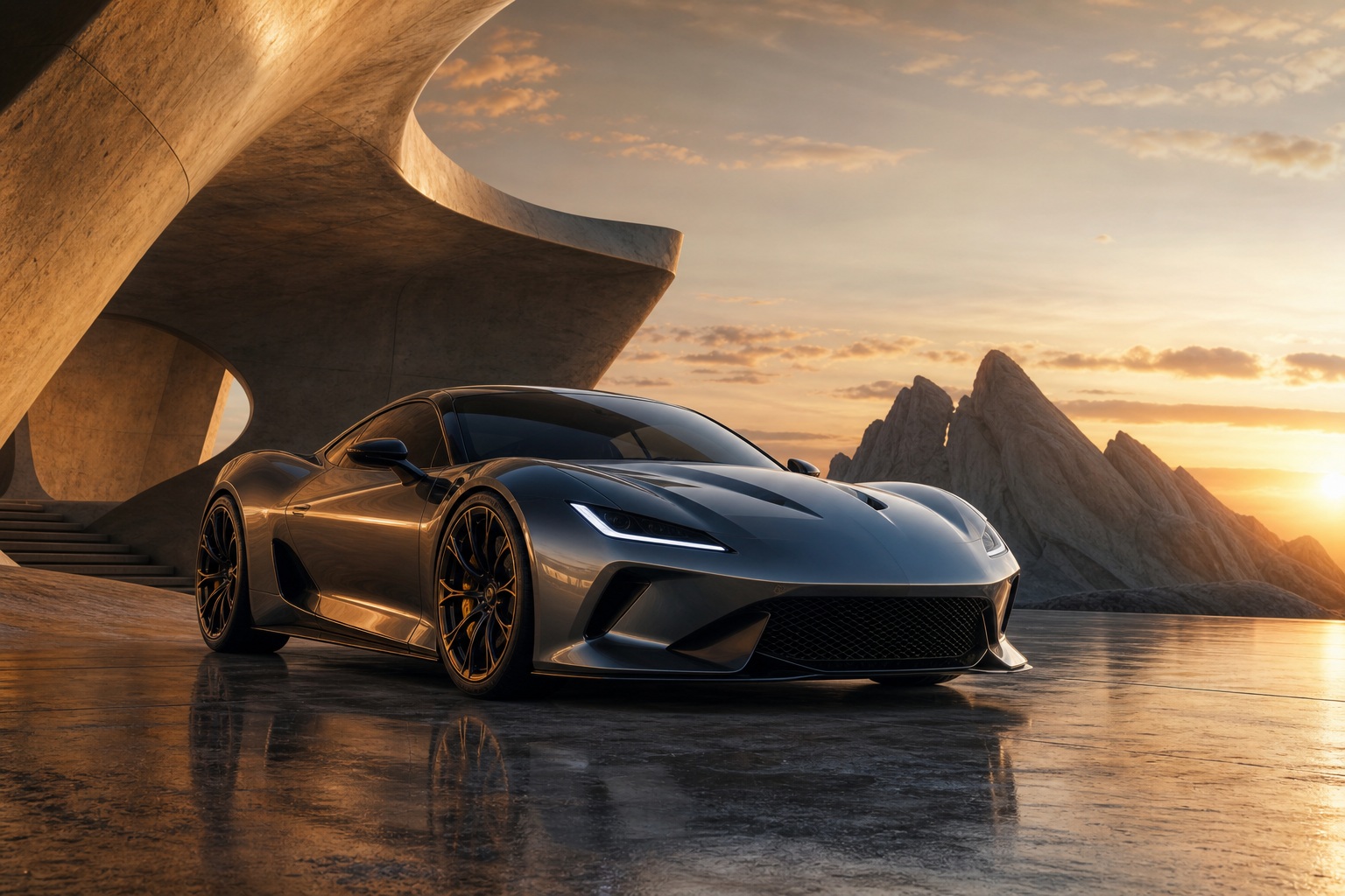 Preview for Performance Car Dawn Stock Background