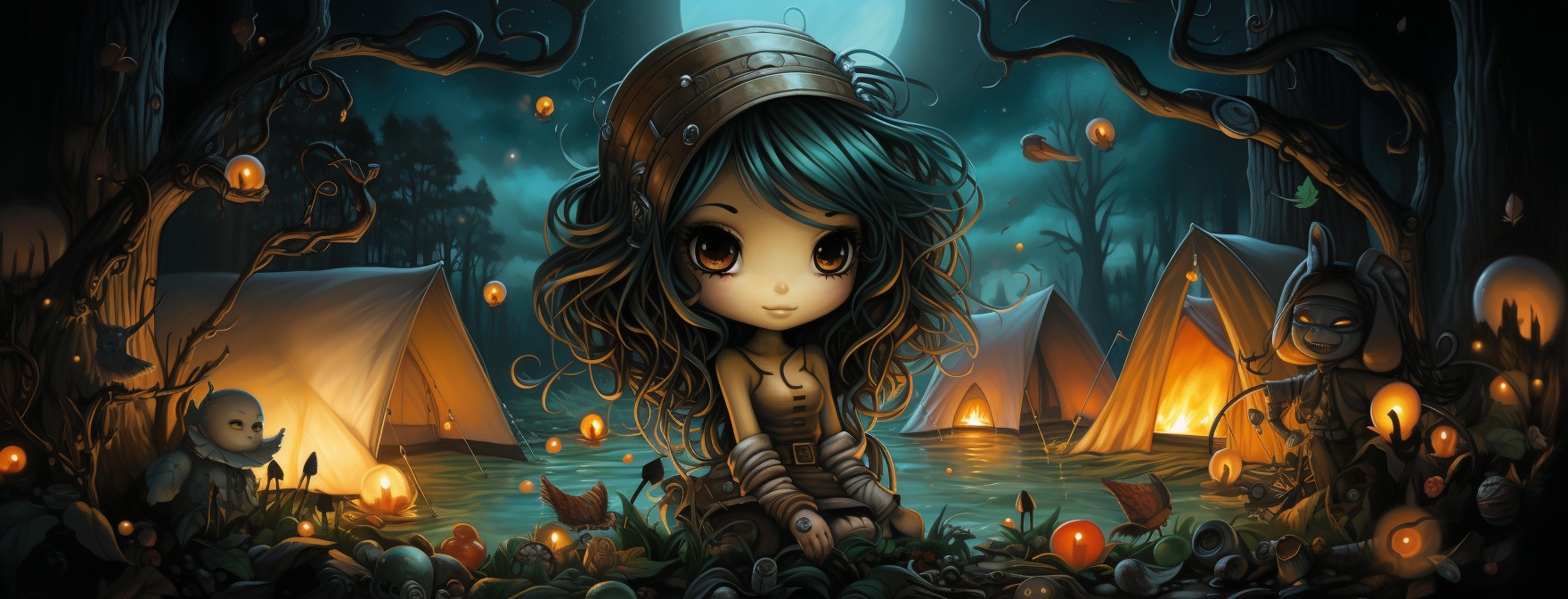 Preview for Fantasy Camping Night Background