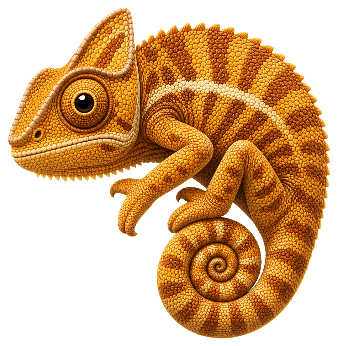 Preview for Amber Chameleon Curled Tail Sticker