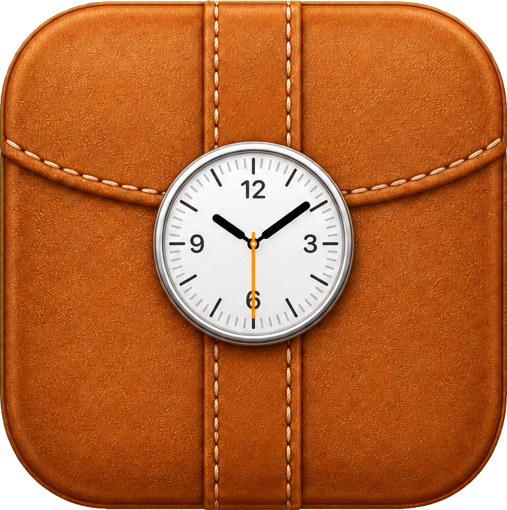 Preview for Caramel Leather Clock App Icon Sticker