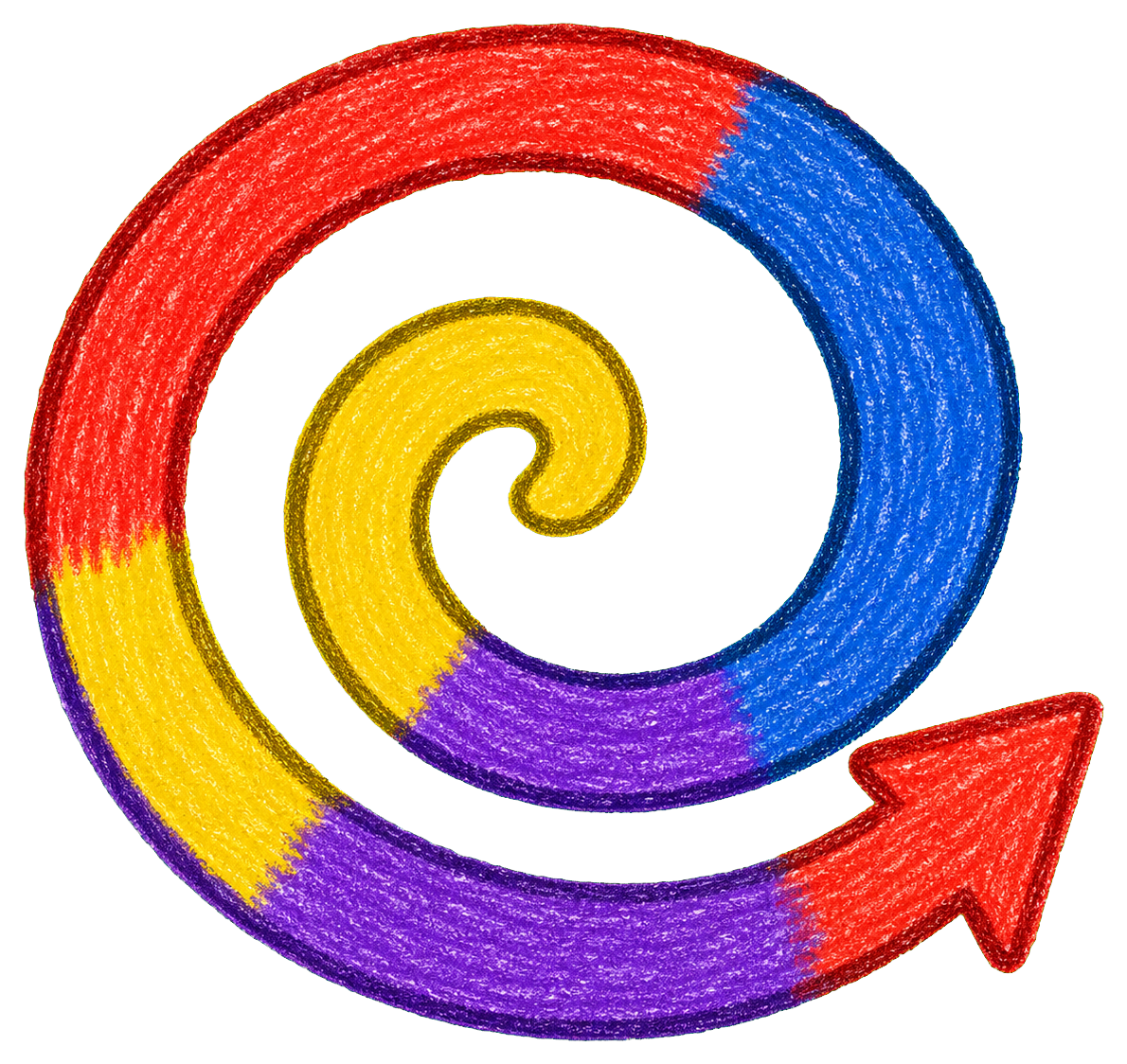 Preview for Crayon Swirl Arrow Sticker