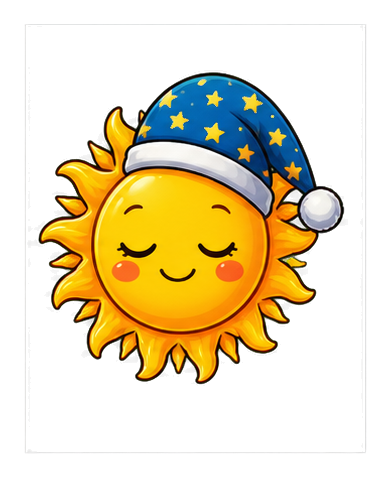 Preview for Sleepy Nightcap Sun Sticker
