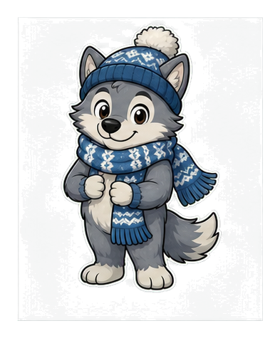 Preview for Winter Scarf Wolf Sticker