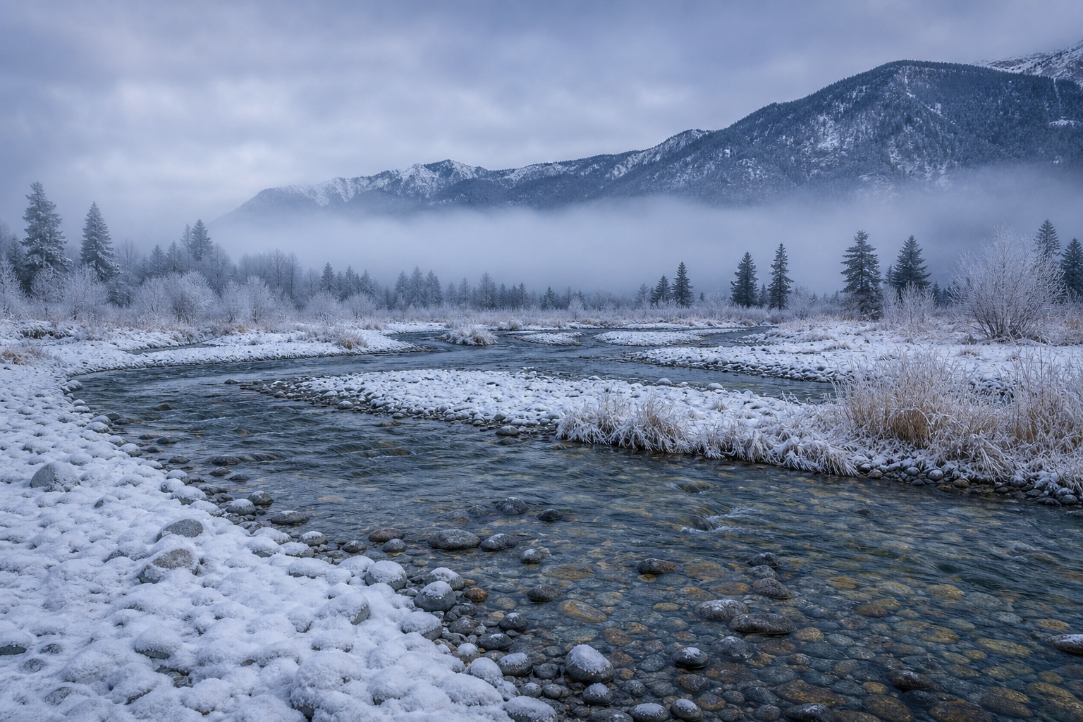 Preview for Braided Frost River Winter Background