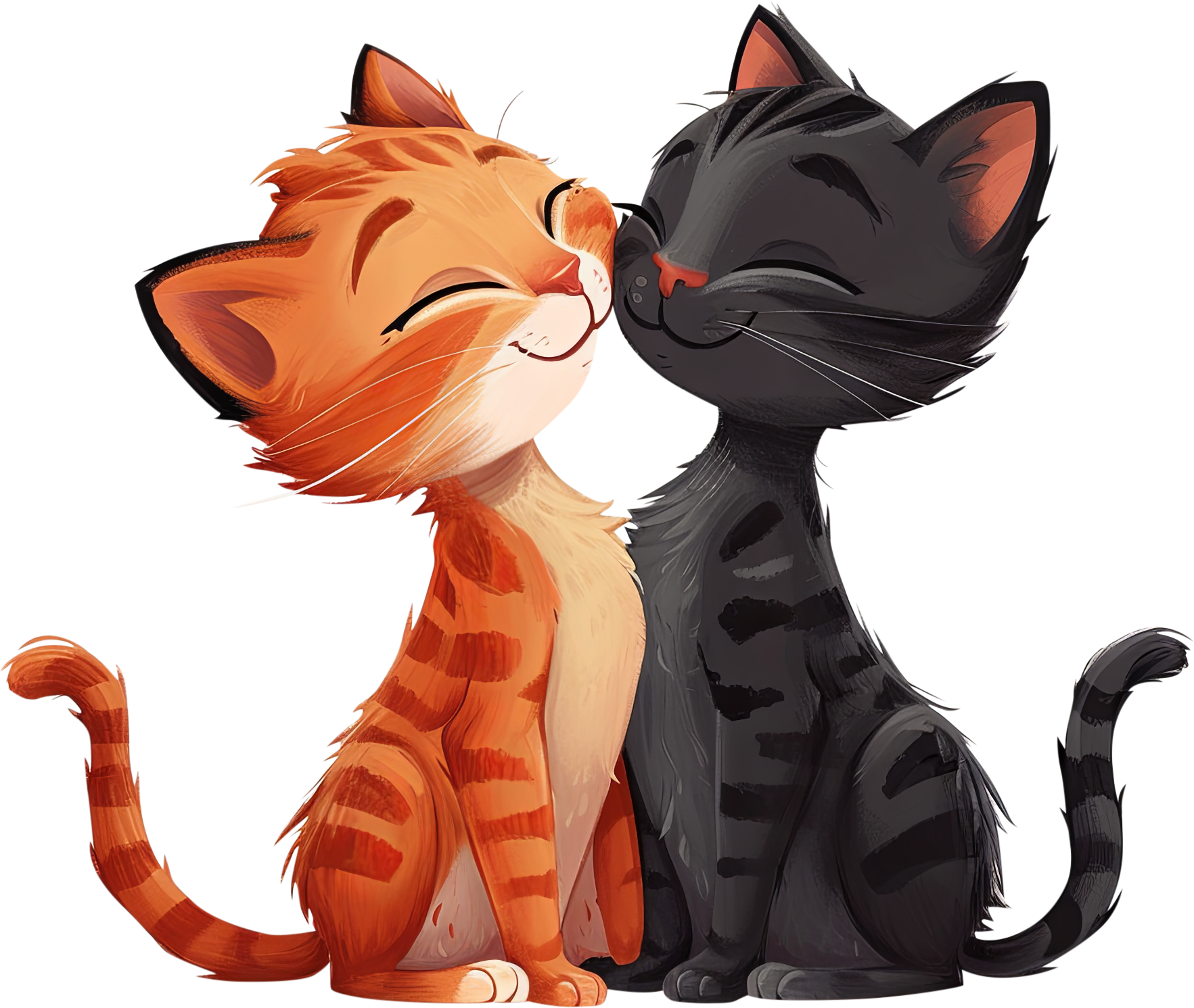 Preview for Cute-cartoon-cats-snuggling-love-characters-sticker-feeed