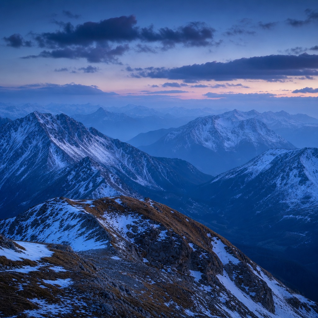 Preview for Blue Hour Alpine Mountain Background