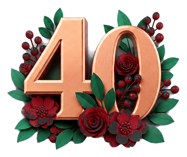 Preview for Floral 40th Birthday Sticker