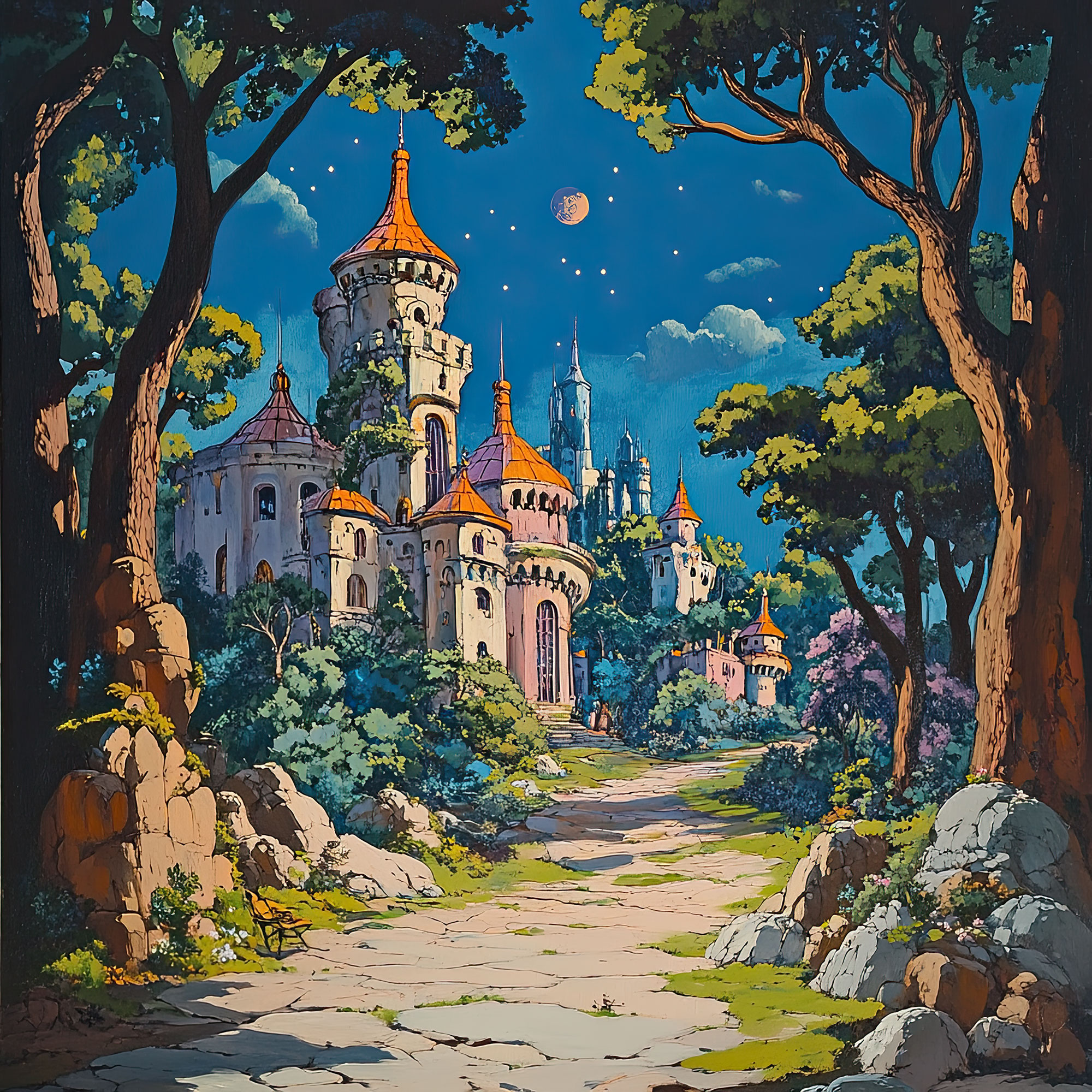 Preview for Enchanted-castle-landscape-nature-backdrop-background-2548f