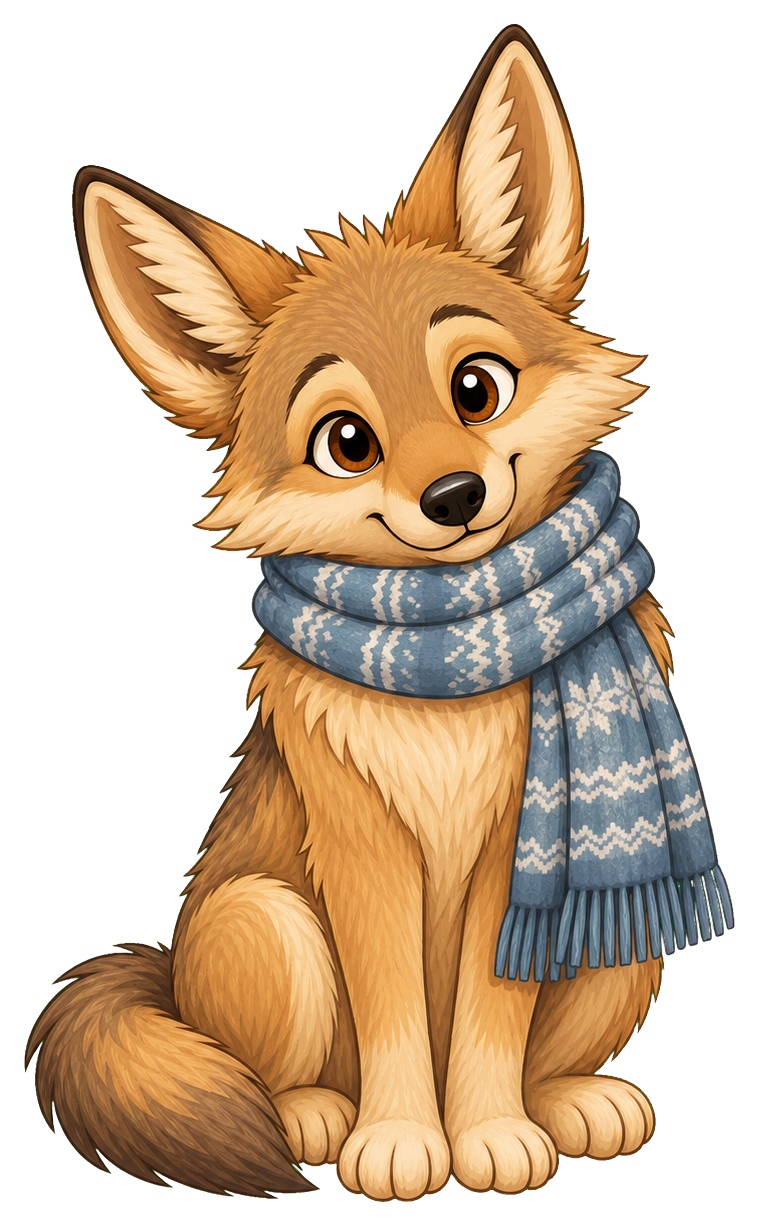 Preview for Coyote Winter Scarf Sticker