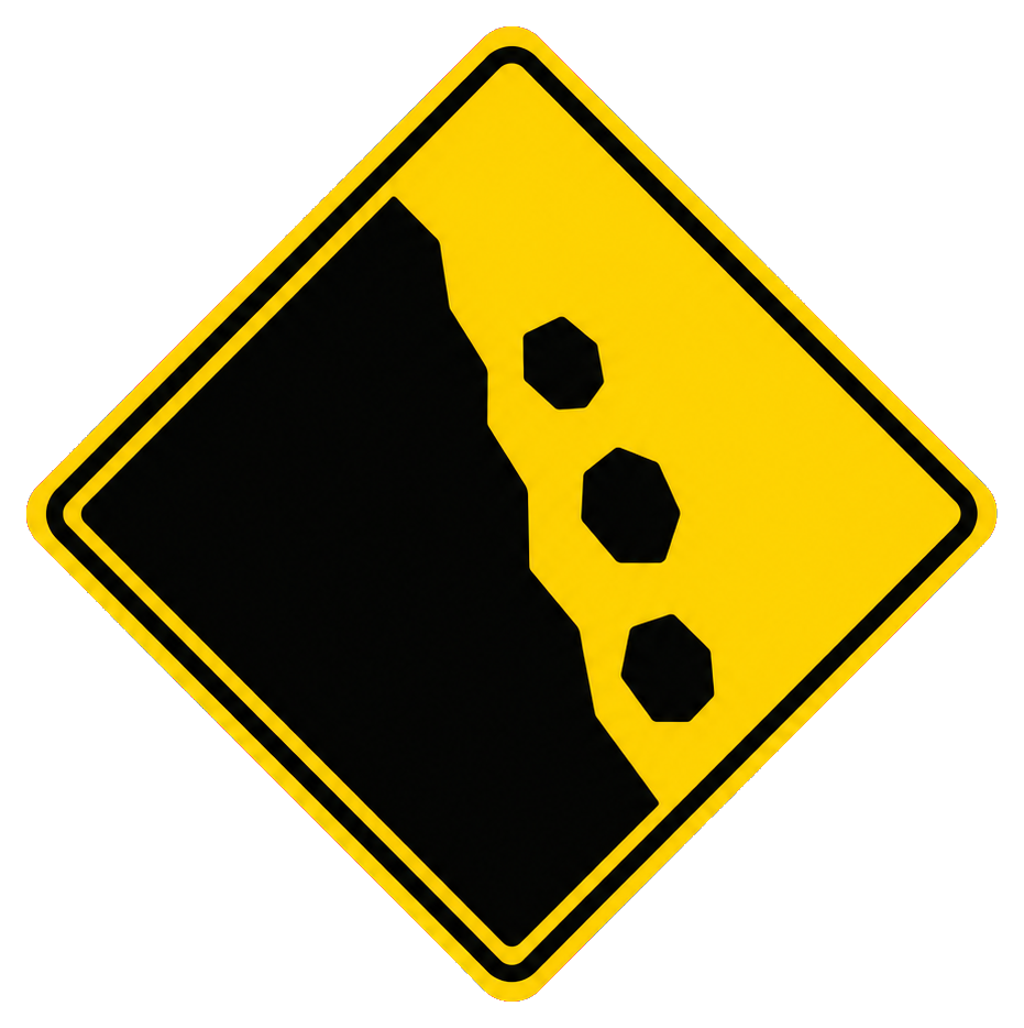 Preview for Falling Rocks Sign Sticker