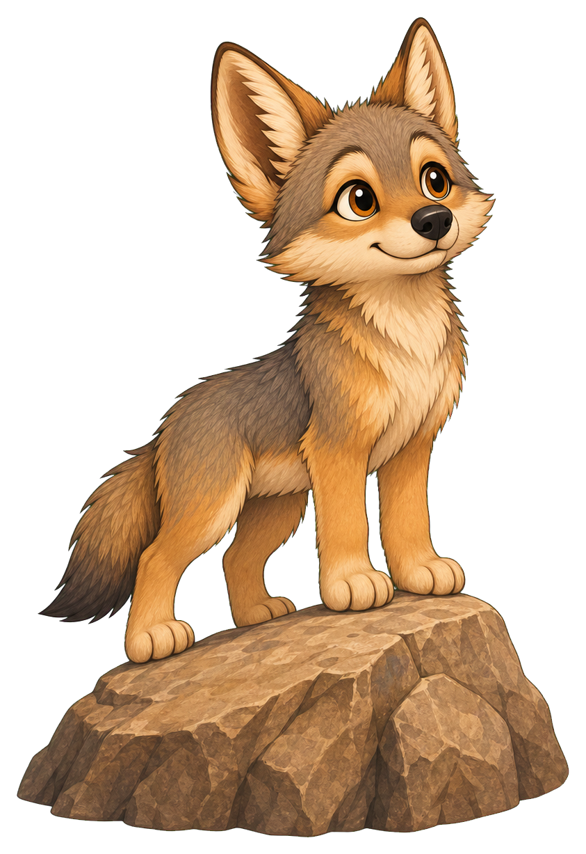 Preview for Coyote On Rock Sticker