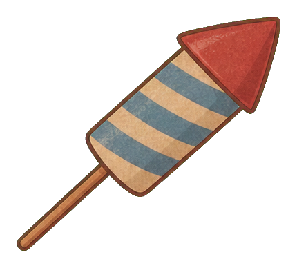Preview for Muted Gold New Year Rocket Sticker