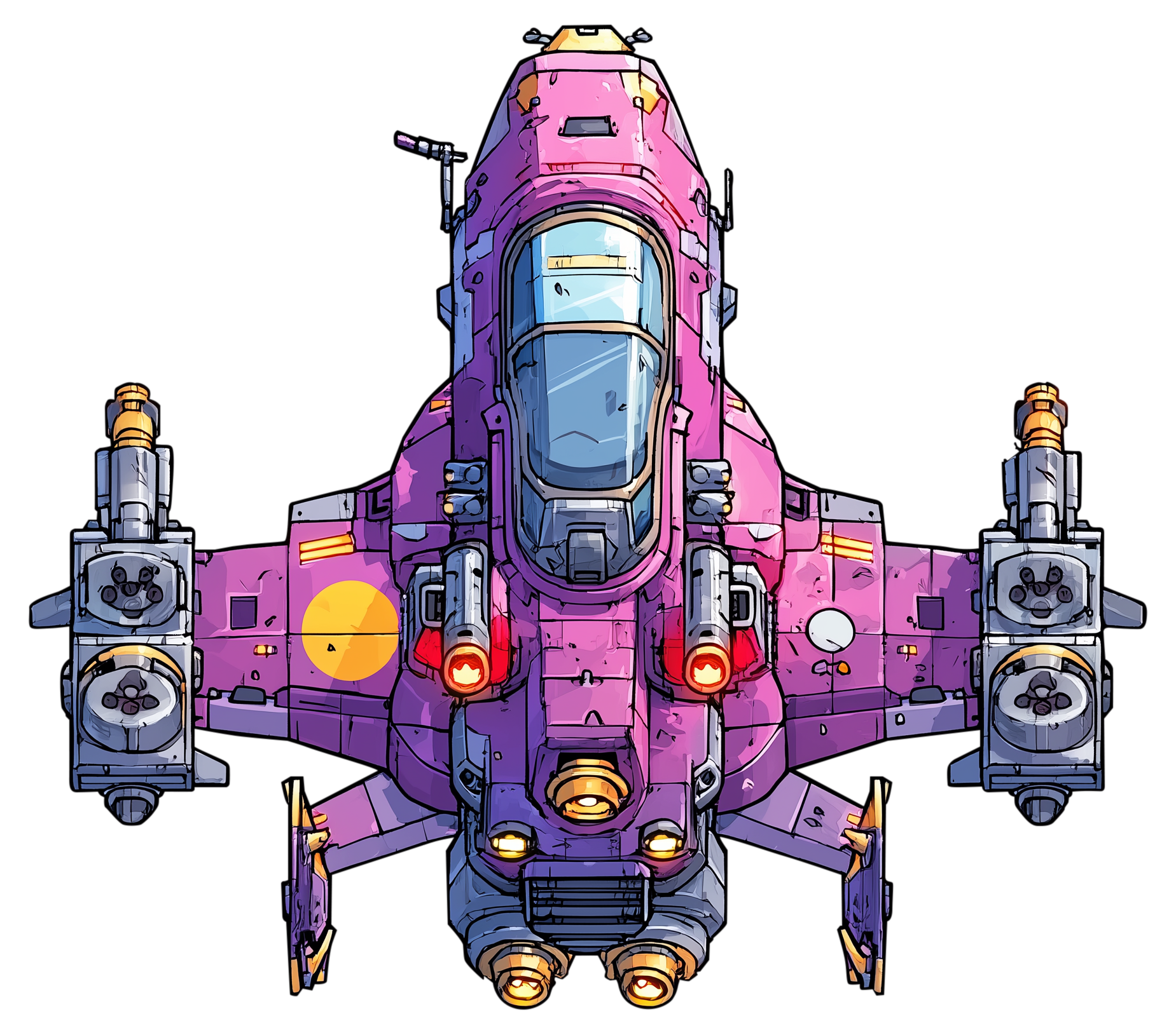 Preview for Pink-fighter-jet-pixel-art-spaceship-sticker-05896