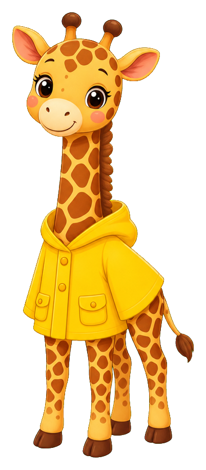 Preview for Cute Giraffe Raincoat Sticker