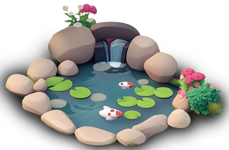 Preview for Serene-pond-oasis-fence-sticker-ec519