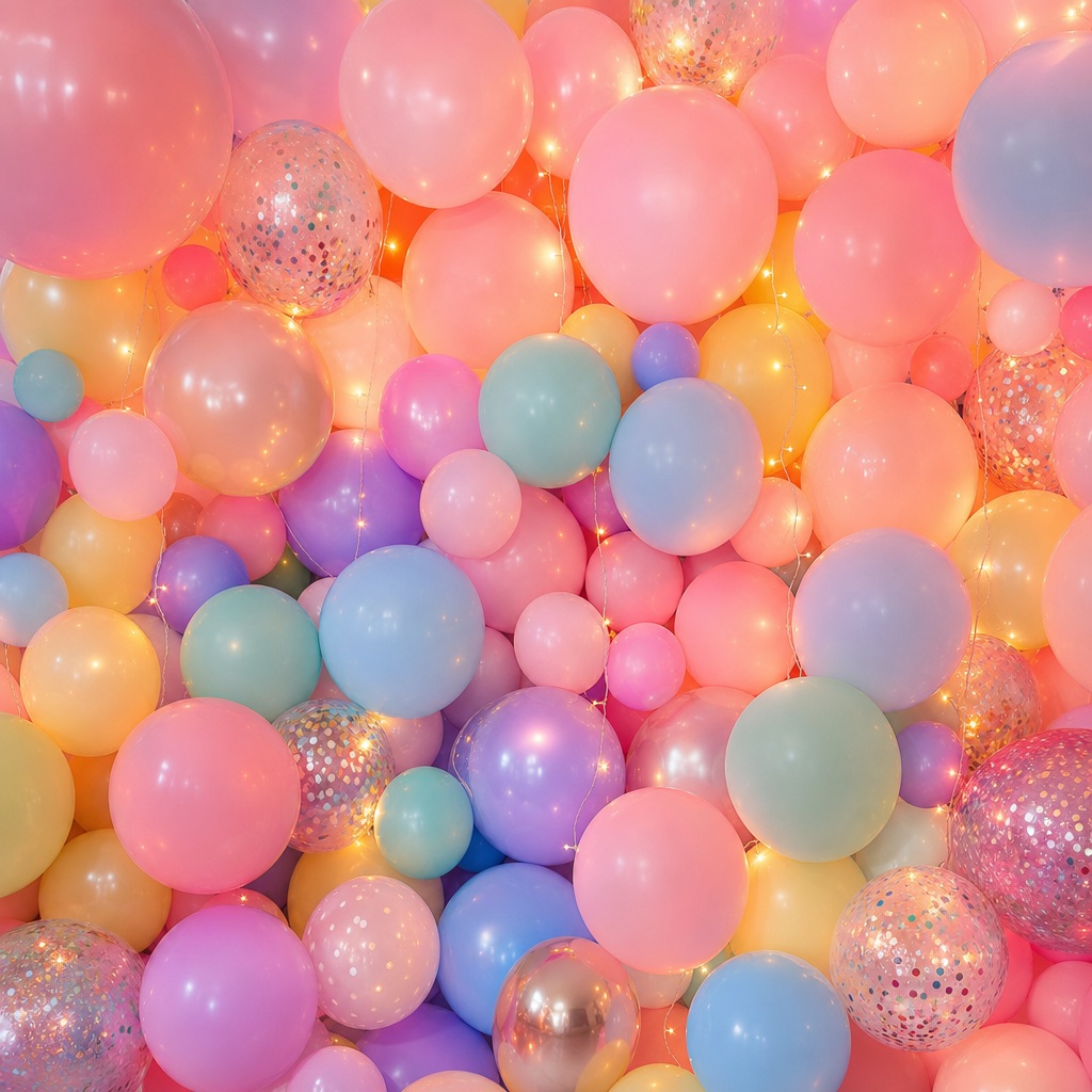Preview for Pastel Birthday Balloon Wall Background