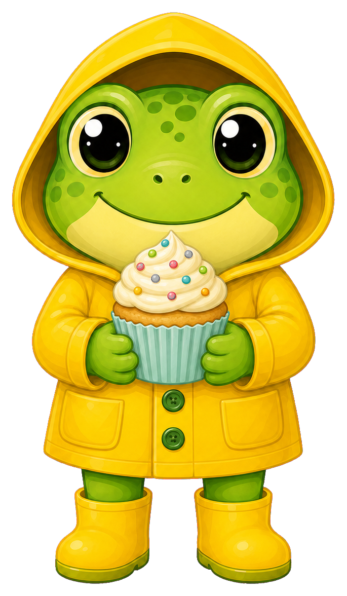 Preview for Frog Cupcake Sticker Graphic