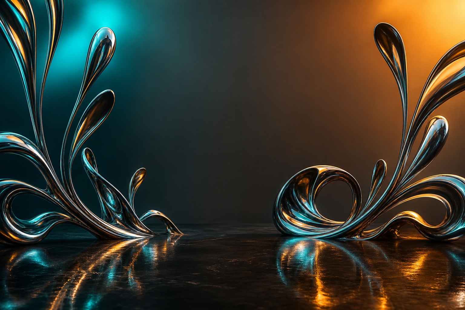 Preview for Abstract Chrome 3d Garden Background