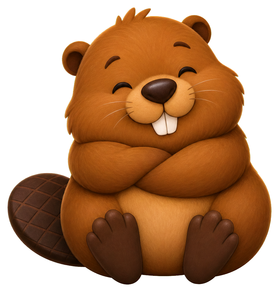 Preview for Beaver Cozy Pose Sticker