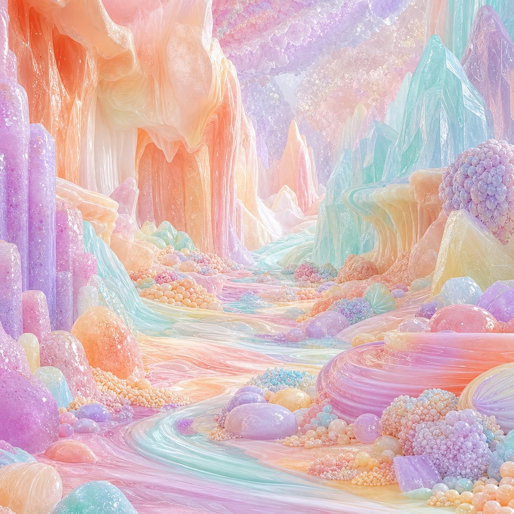 Preview for Pastel Crystalline Candy Landscape Background