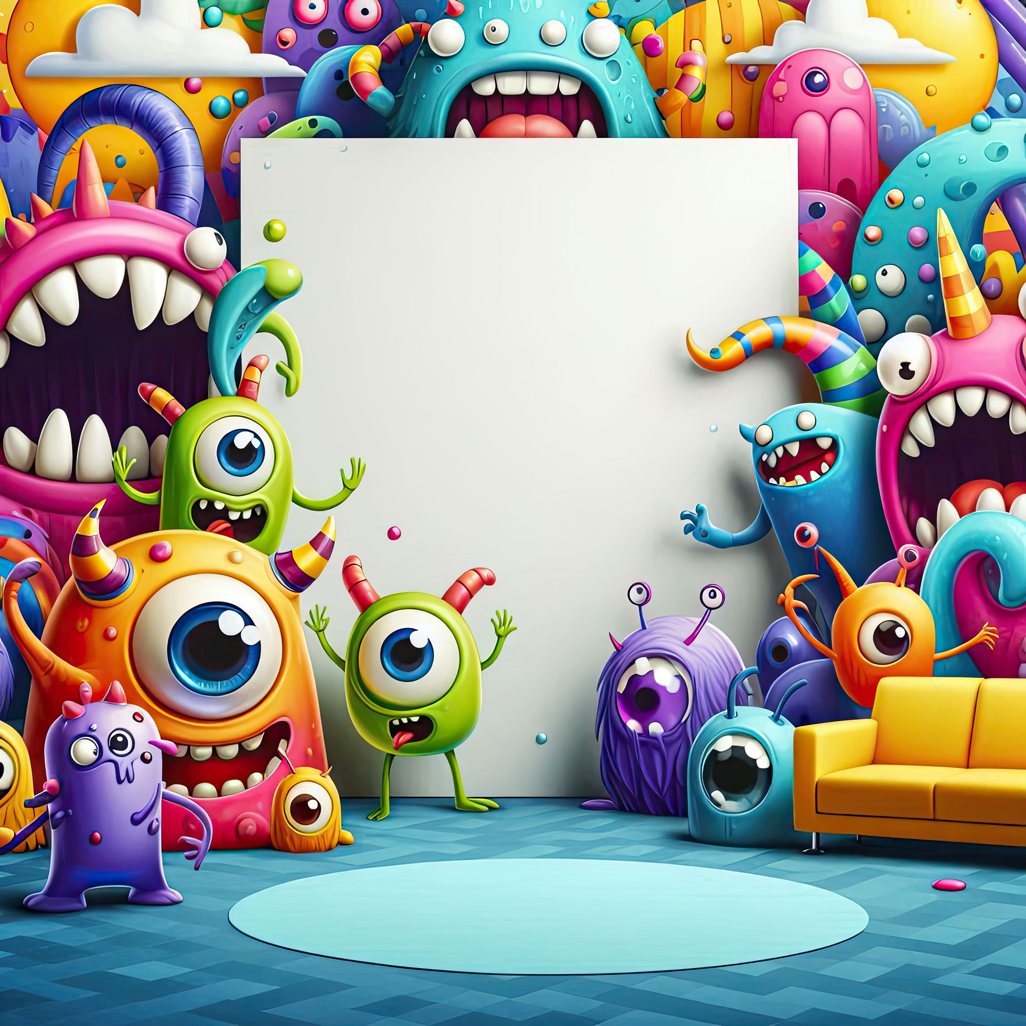 Preview for Colorful-cartoon-monsters-blank-sign-whimsical-backdrop-backgrou-daa6d