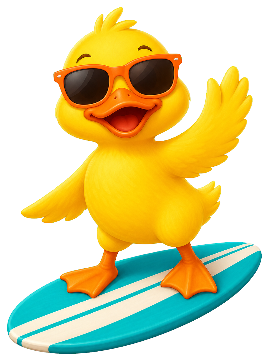 Preview for Surfer Duck Sticker Graphic