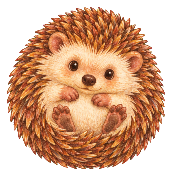 Preview for Woodland Hedgehog Curled Up