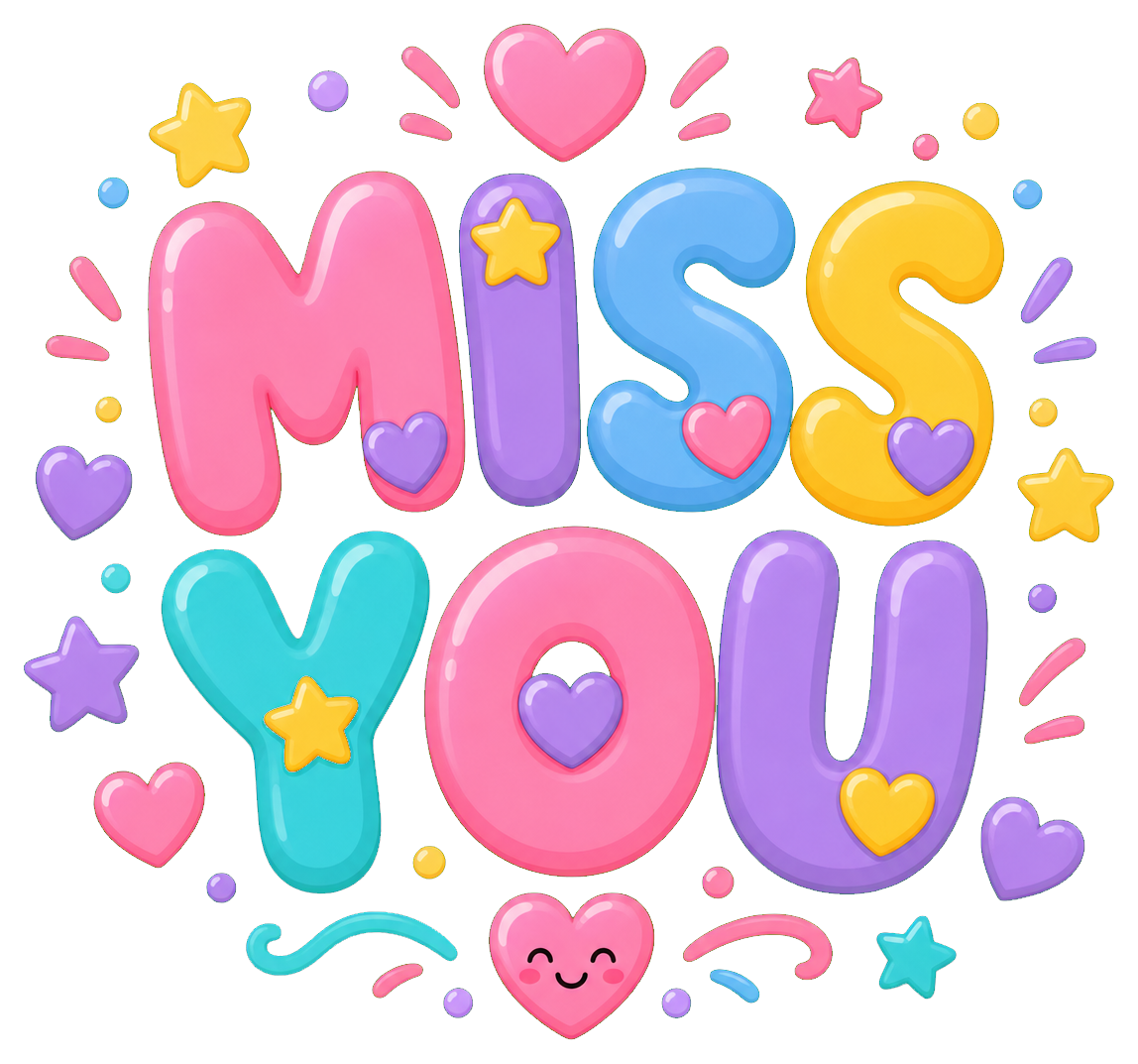 Preview for Miss You Word Art Sticker