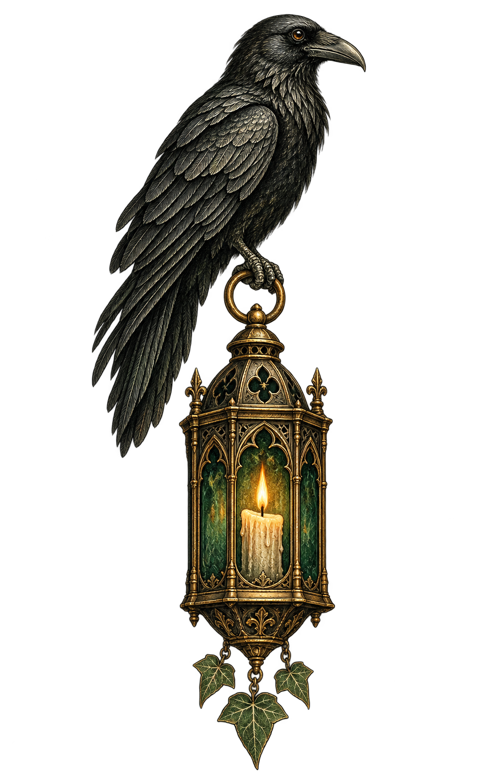 Preview for Black Raven And Gothic Lantern Sticker
