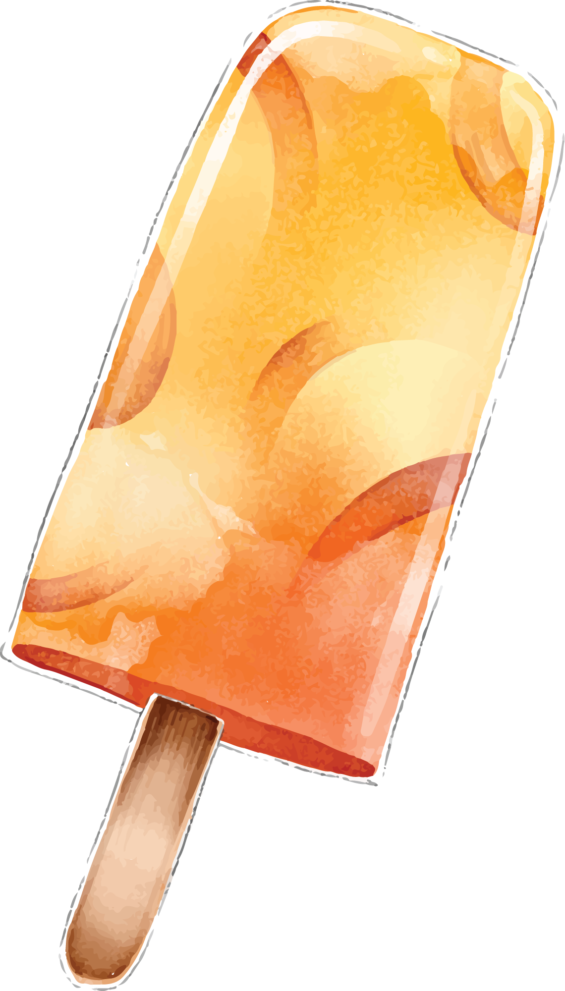 Preview for Orange-popsicle-illustration-summer-watercolor-sticker-0400a