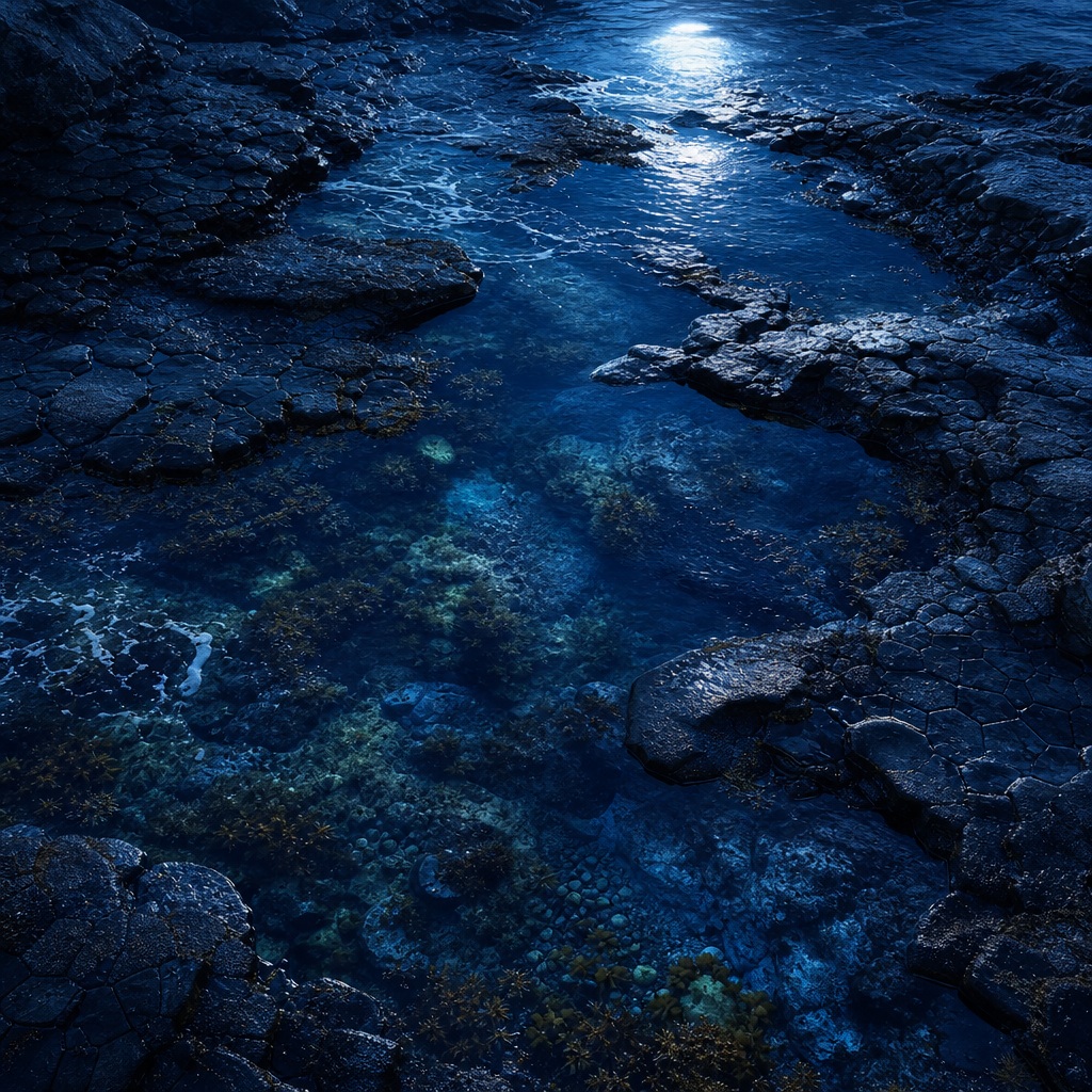 Preview for Moonlit Tidal Pool Background