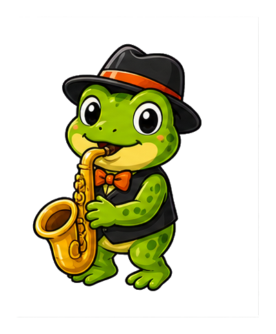 Preview for Saxophone Frog Sticker