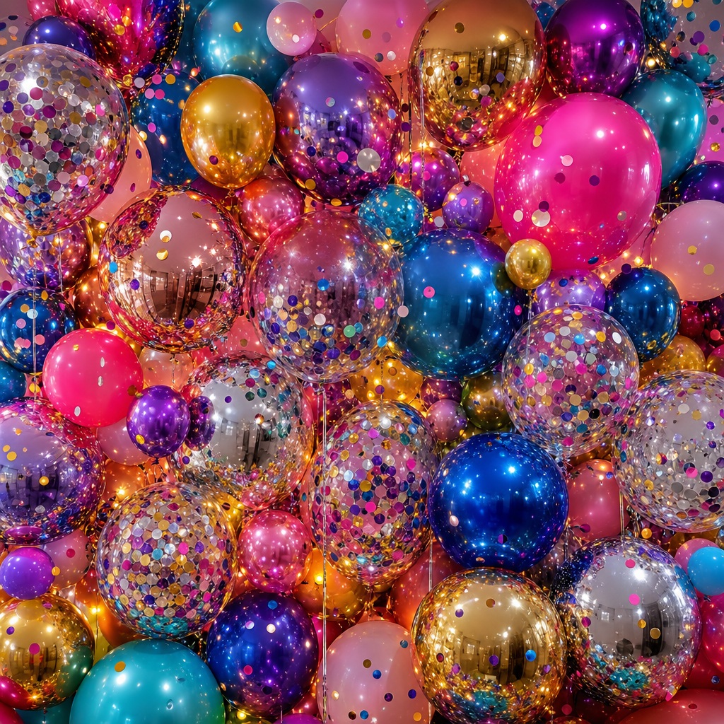 Preview for Birthday Balloon Wall Stock Background