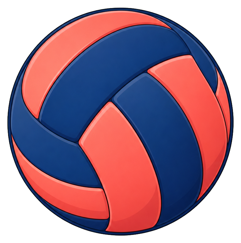 Preview for Coral Navy Volleyball Sticker