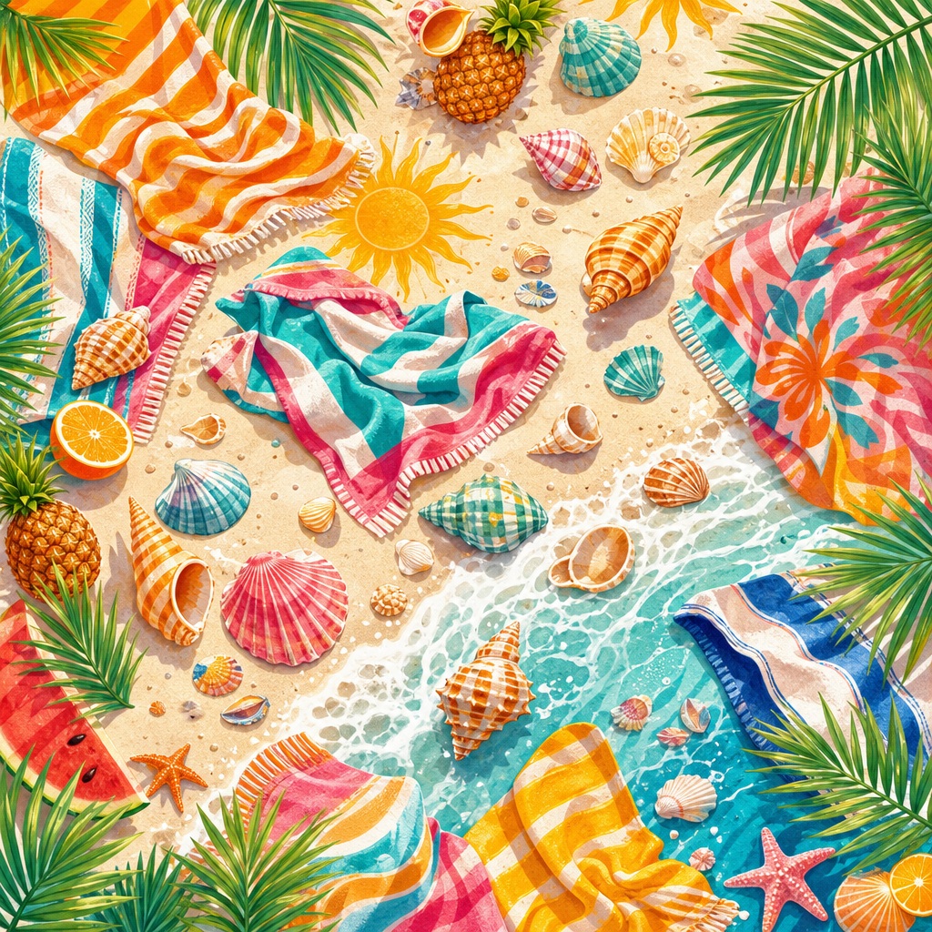 Preview for Summer Beach Pattern Stock Background