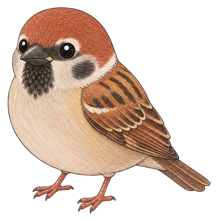 Preview for House Sparrow Kawaii Sticker Graphic